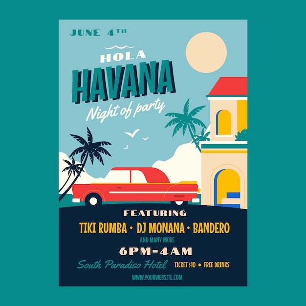 Beautiful cuba destination poster