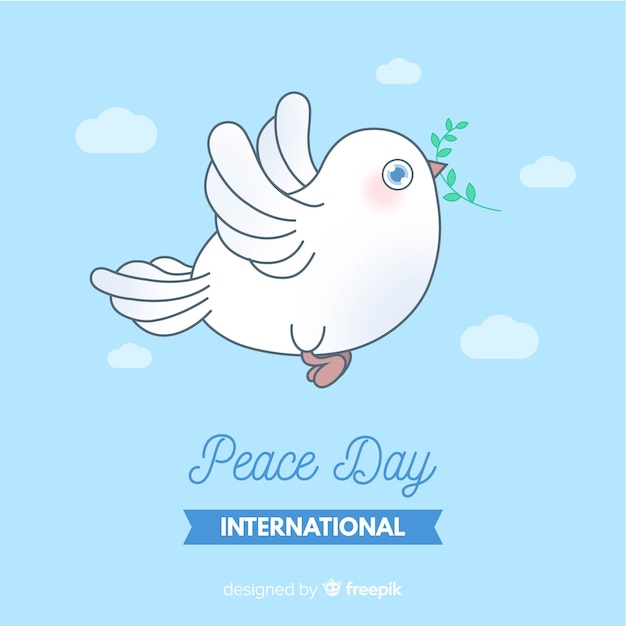 Beautiful day of peace background with pigeon