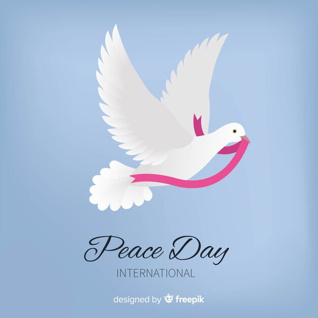 Beautiful day of peace background with pigeon