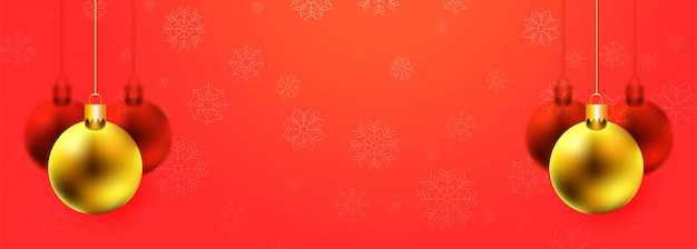 Free vector beautiful decorative christmas ball colorful banner