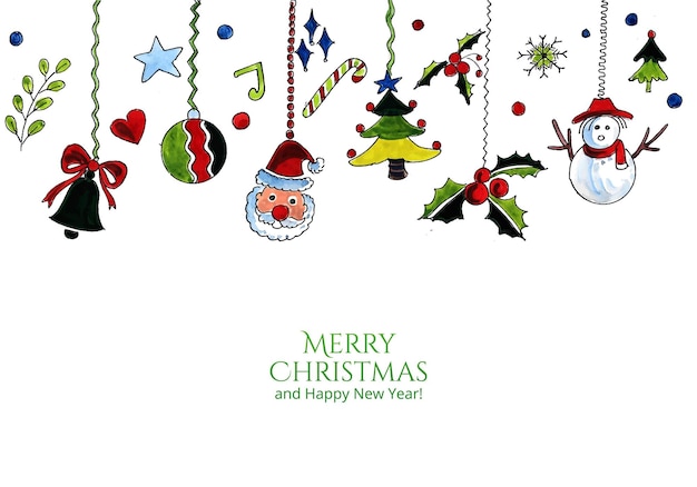 Красивые декоративные рождественские элементы праздничная открытка фон