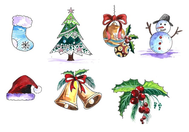 Beautiful decorative christmas elements holiday card background