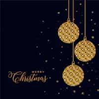 Free vector beautiful decorative christmas golden balls