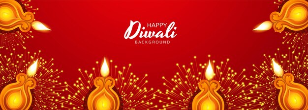 Beautiful decorative diya oil lamp celebration banner background