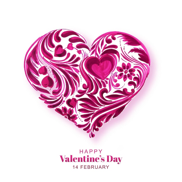 Beautiful decorative floral heart shape valentines day card background