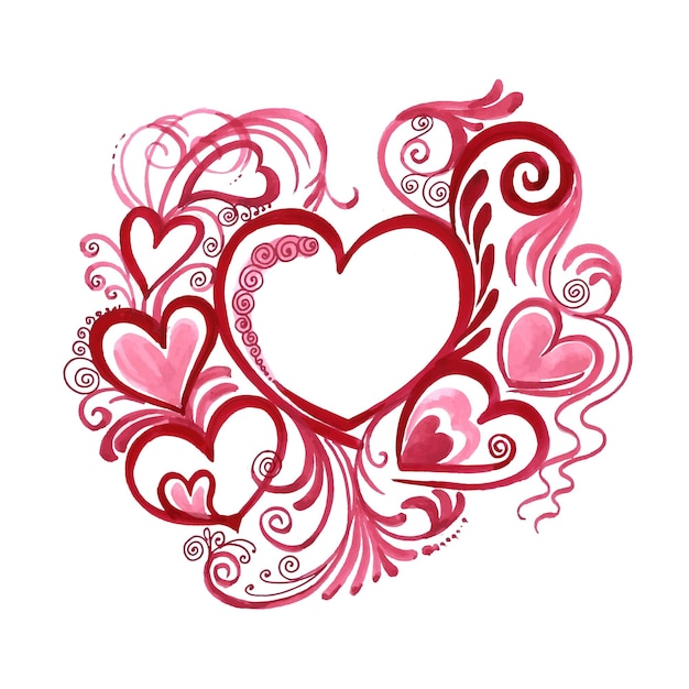 Beautiful decorative floral heart shape valentines day card background