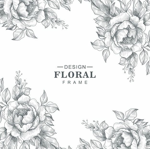 Beautiful decorative floral sketch background