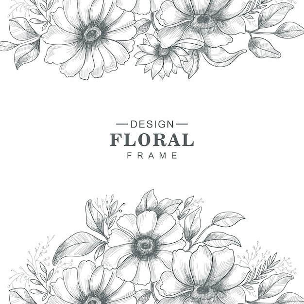 Free vector beautiful decorative floral sketch background