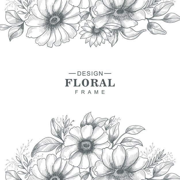 Beautiful decorative floral sketch background