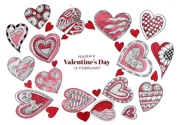 I bei cuori decorativi modellano lo sfondo della carta di san valentino