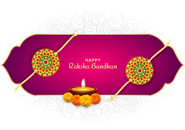 Beautiful decorative rakhi for indian festival banner raksha bandhan card background