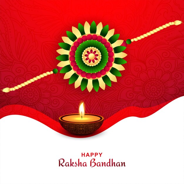 Beautiful decorative rakhi for indian festival raksha bandhan card background