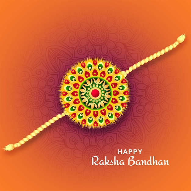 Beautiful decorative rakhi for indian festival raksha bandhan card design
