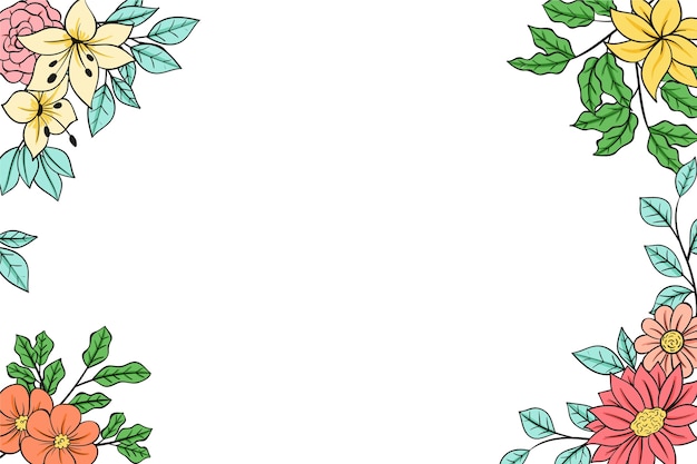 Free vector beautiful and delicate floral frame background