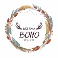 Free vector beautiful detailed boho frame