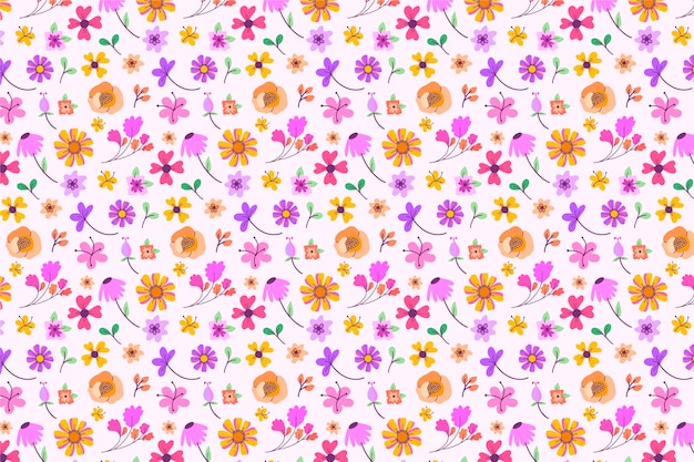 Free vector beautiful ditsy floral wallpaper