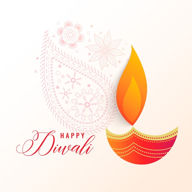 Free vector beautiful diwali decorative diya background