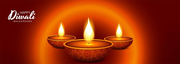 아름다운 diwali diya 오일 램프 축하 배너 배경