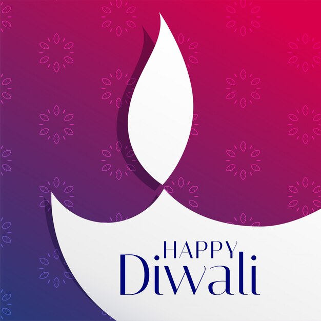 beautiful diwali festival greeting with flat diya shape