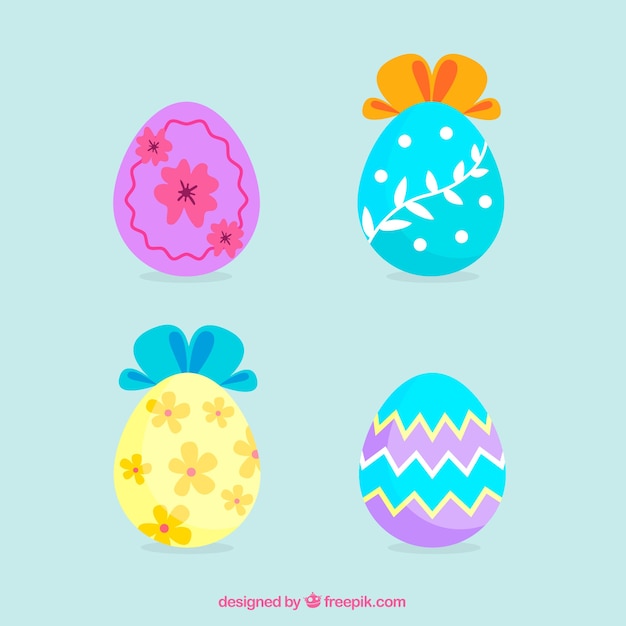 Free vector beautiful easter egg collection