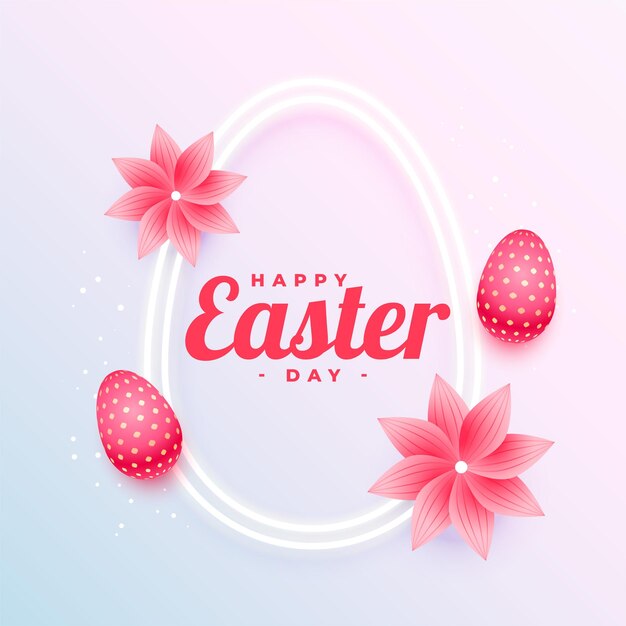 Free vector beautiful easter wishes background with flower and egg design