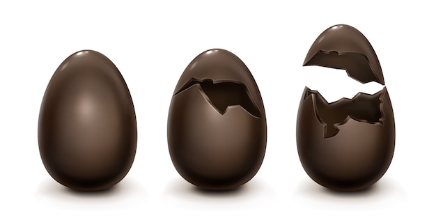 PNG Vector realistic chocolate eggs