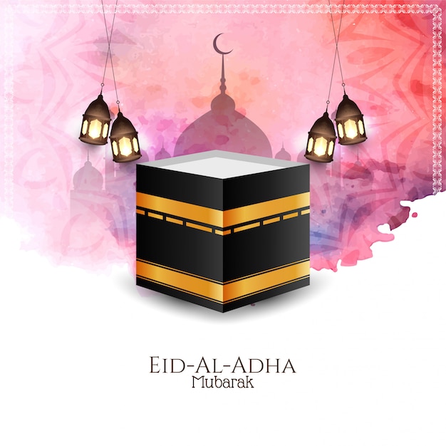 아름다운 eid al adha 무바라크 축하 배경