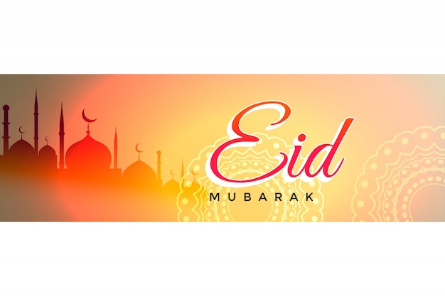Bella eid mubarak design banner o intestazione