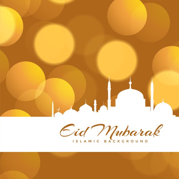 beautiful eid mubarak bokeh background design
