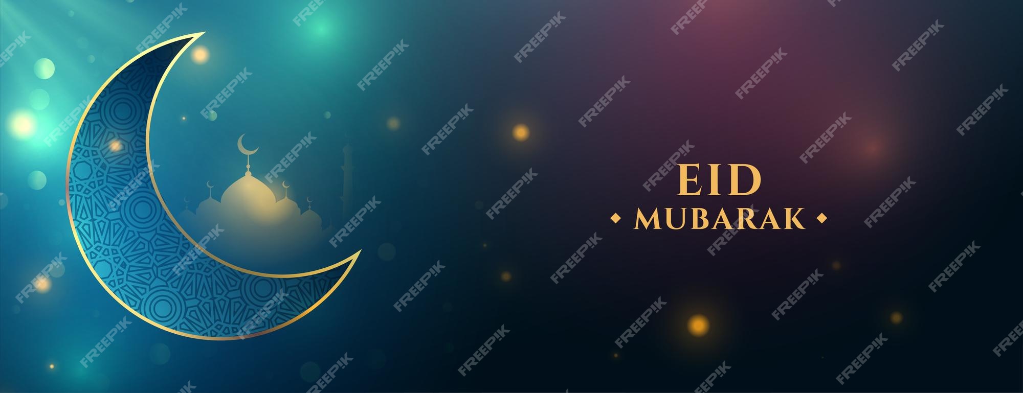 Free Vector | Beautiful eid mubarak greeting banner for your loved ...