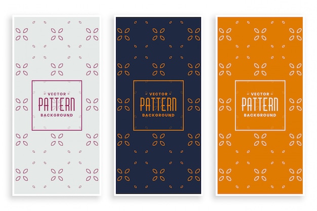 Free vector beautiful elegant floral pattern banners set