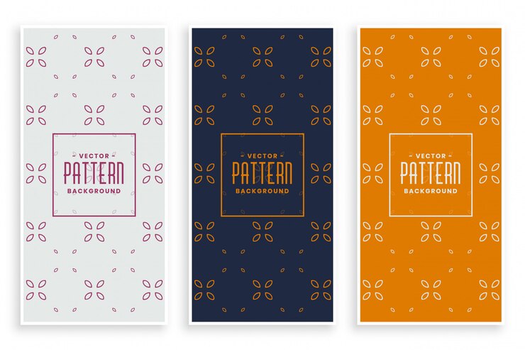 Free Vector beautiful elegant floral pattern banners set