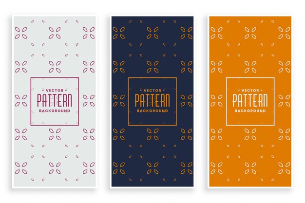 Beautiful elegant floral pattern banners set