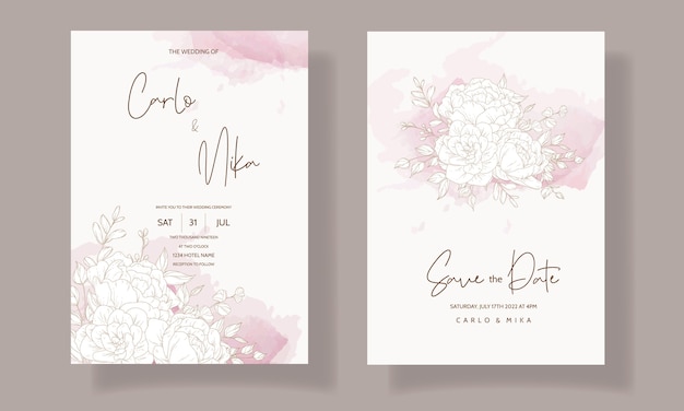 Beautiful and elegant floral wedding invitation card template