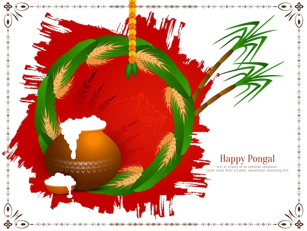 Beautiful elegant happy pongal festival background design vector