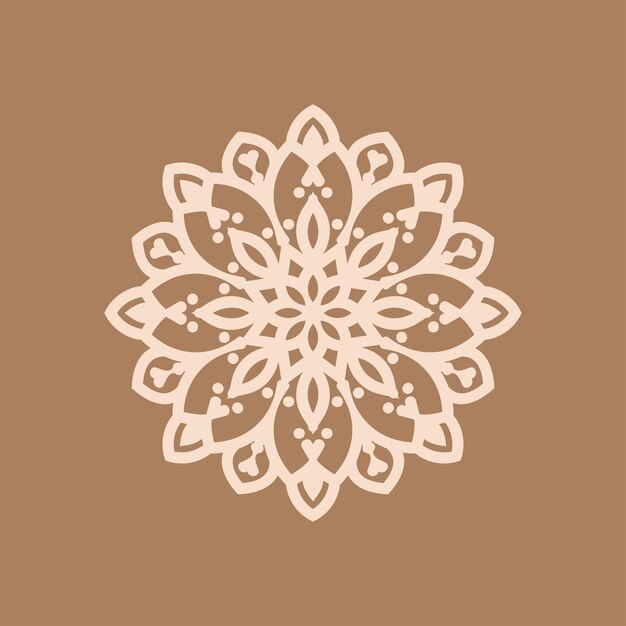 Beautiful elegant mandala design brown background