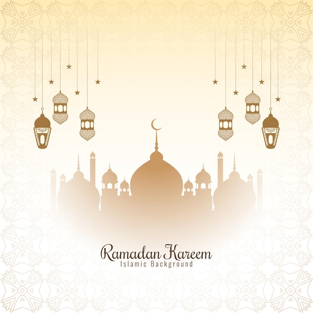 Beautiful elegant Ramadan Kareem festival greeting card