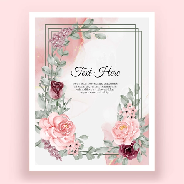 Free Vector | Beautiful elegant rose flower watercolor frame