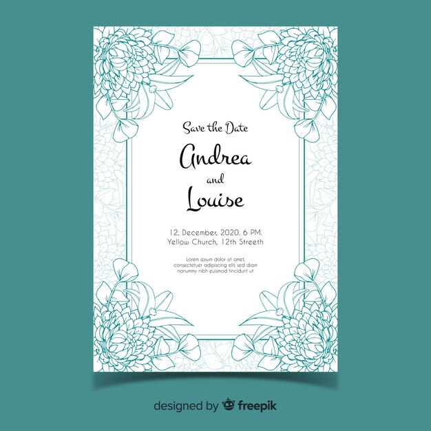Beautiful and elegant wedding invitation template