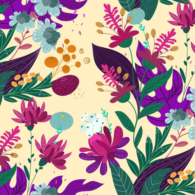 Beautiful exotic floral pattern