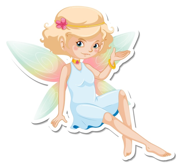 Free vector beautiful fairy cartoon character sticker