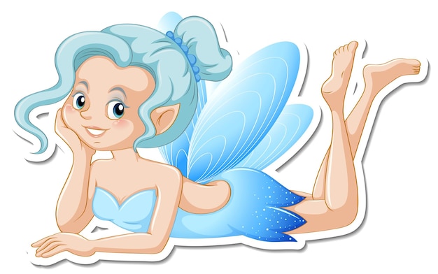 Free vector beautiful fairy cartoon character sticker