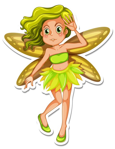 Beautiful fairy cartoon character sticker