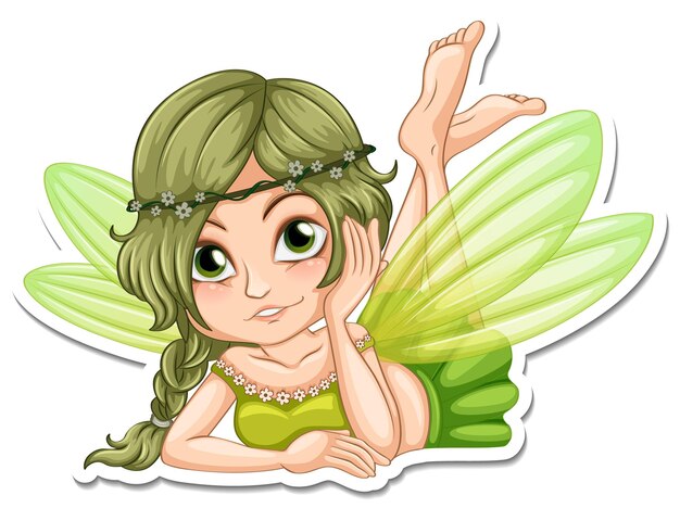 Beautiful fairy cartoon character sticker