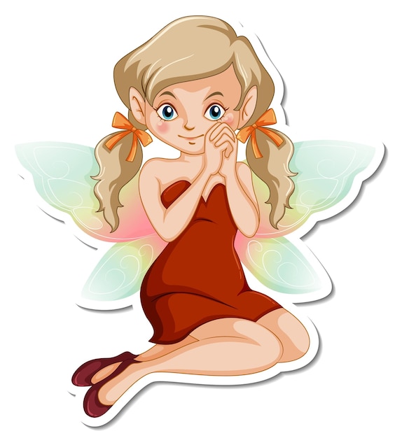 Beautiful fairy cartoon character sticker