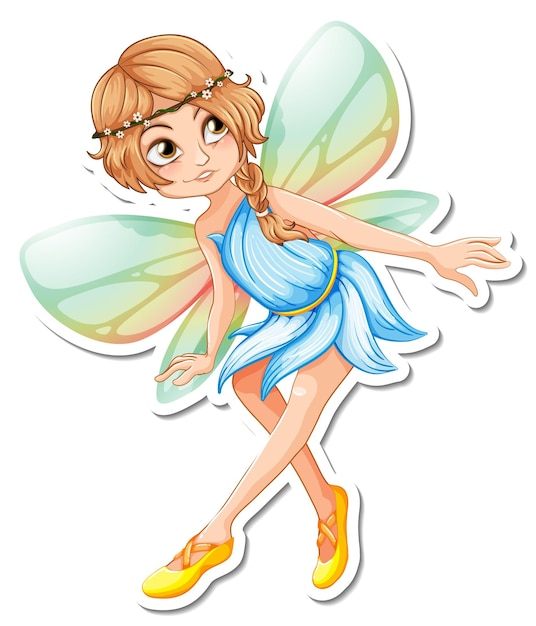 Free vector beautiful fairy cartoon character sticker