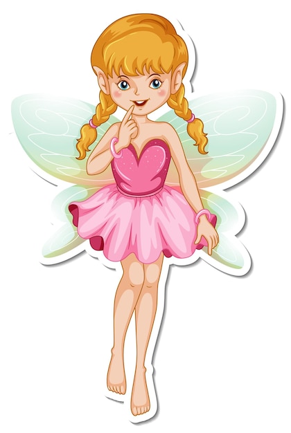 Free vector beautiful fairy cartoon character sticker