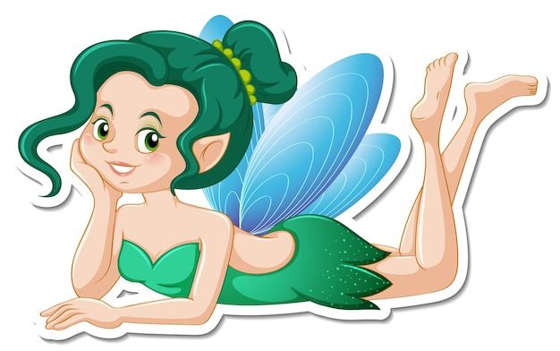 Beautiful fairy cartoon character sticker