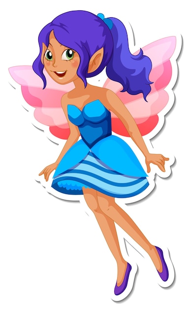 Beautiful fairy cartoon character sticker