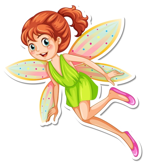 Free vector beautiful fairy cartoon character sticker